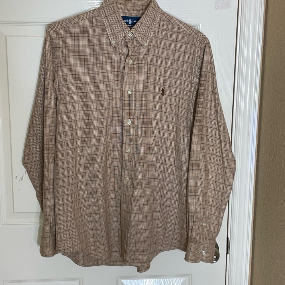 VTG Ralph Lauren Men's Custom Fit Twill Button Down Shirt Plaid Size M​​​​​ - Picture 10 of 10